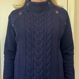 Navy Blue Mock-neck Sweater, made for Talbots,  size SP